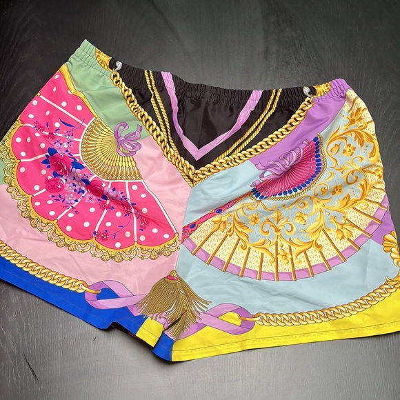 Versace Pink and Purple stretchy Shorts - Picture 3 of 4